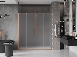 Mexen Velar Duo плъзгащи се душ врати 170 см, матови, четкана мед - 871-170-000-32-65