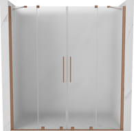 Mexen Velar Duo плъзгащи се душ врати 200 cm, матирано, четкана мед - 871-200-000-32-65