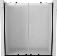 Mexen Velar Duo плъзгащи се душ врати 180 cm, матирани, черни - 871-180-000-32-70