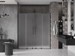 Mexen Velar Duo плъзгащи се душ врати 170 cm, матирано, черно - 871-170-000-32-70