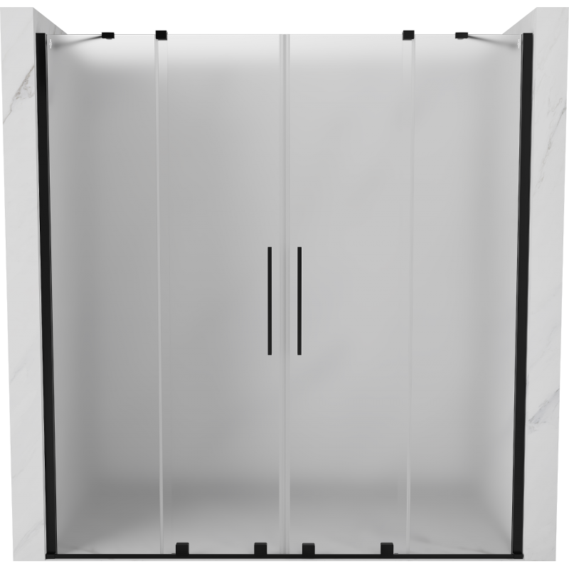 Mexen Velar Duo плъзгащи се душ врати 170 см, матирани, черни - 871-170-000-32-70