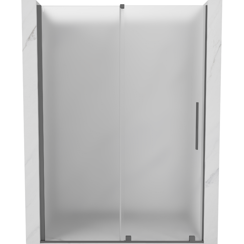 Mexen Velar плъзгащи се душ врати 140 cm, матирано стъкло, gun metal - 871-140-000-31-95