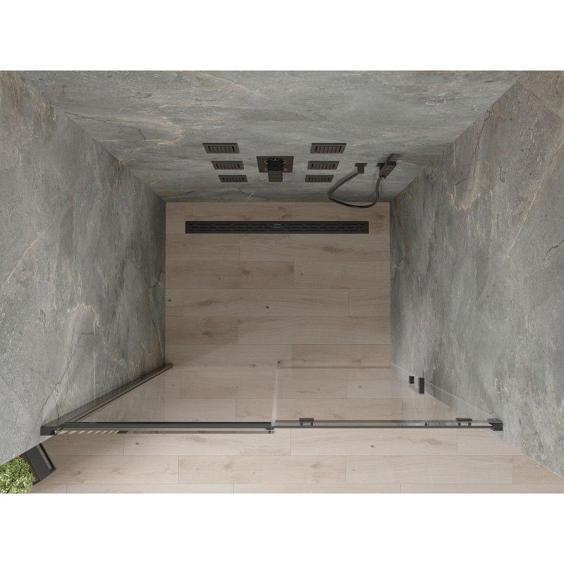 Mexen Omega плъзгащи се врати за душ 100 см, прозрачни, черни - 825-100-000-70-00