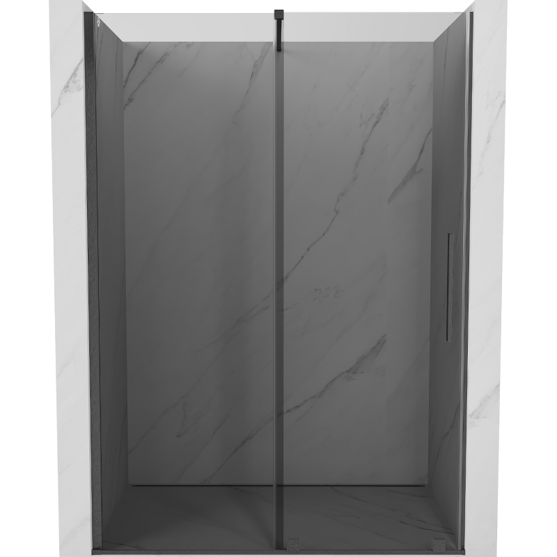 Mexen Velar плъзгащи се душ врати 130 см, графит, четкано gun gray - 871-130-000-41-66