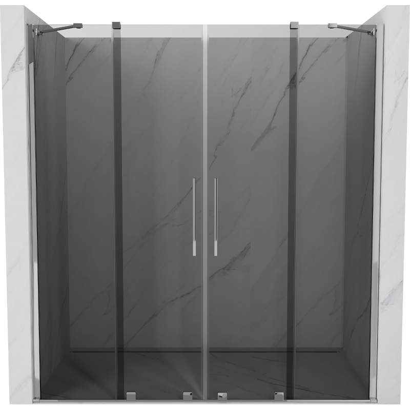 Mexen Velar Duo плъзгащи душ врати 200 cm, графит, хром - 871-200-000-42-01