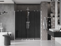 Mexen Velar Duo плъзгащи душ врати 170 cm, графит, бял - 871-170-000-42-20