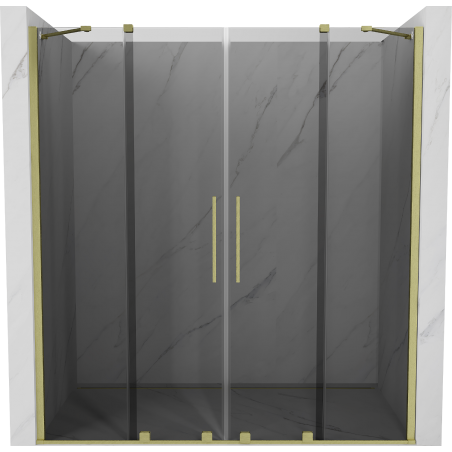 Mexen Velar Duo плъзгащи се душ врати 200 cm, графит, злато четкано - 871-200-000-42-55