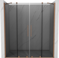 Mexen Velar Duo плъзгащи се душ врати 170 см, графит, полиран месинг - 871-170-000-42-65