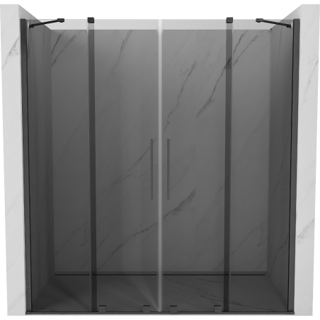 Mexen Velar Duo плъзгащи се душ врати 180 см, графит, четкан пистолетно сиво - 871-180-000-42-66