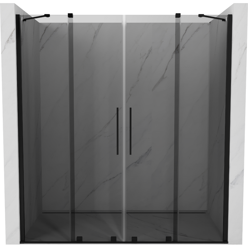 Mexen Velar Duo плъзгащи се душ врати 200 см, графит, черни - 871-200-000-42-70