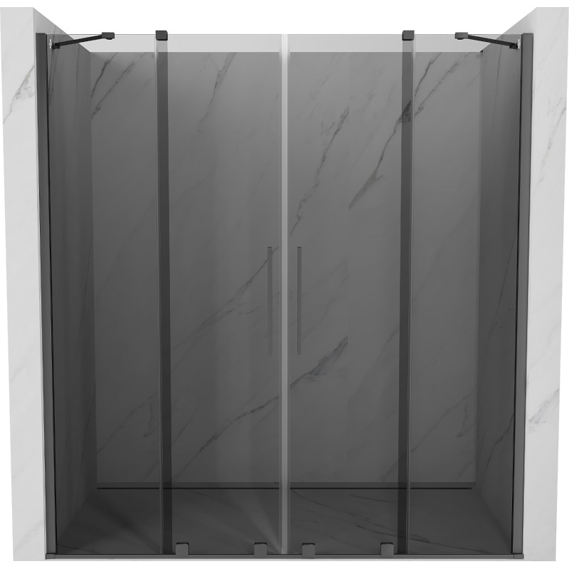 Mexen Velar Duo плъзгащи се душ врати 200 см, графит, gun metal - 871-200-000-42-95