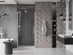 Mexen Velar L плъзгаща се душ кабина 90 см, прозрачна, бяла - 871-090-003-01-20