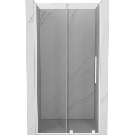 Mexen Velar L плъзгащи се душ врати 120 cm, прозрачни, бели - 871-120-003-01-20
