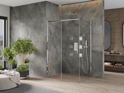Mexen Omega душ кабина разтеглива 100 x 90 см, прозрачно, хром - 825-100-090-01-00