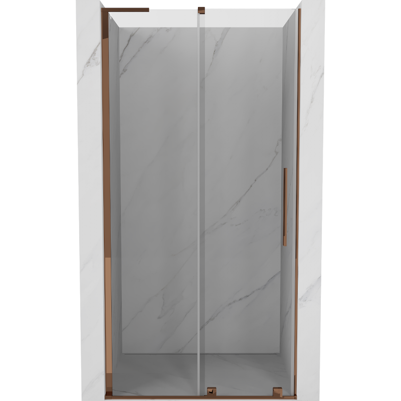 Mexen Velar L плъзгащи душ врати 100 cm, прозрачни, розово злато - 871-100-003-01-60