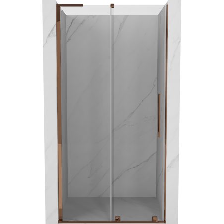 Mexen Velar L плъзгащи душ врати 100 cm, прозрачни, розово злато - 871-100-003-01-60