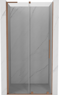 Mexen Velar L плъзгащи се душ врати 120 см, прозрачни, матирана мед - 871-120-003-01-65