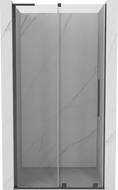 Mexen Velar L плъзгащи се душ врати 120 cm, прозрачни, пистолетно сиво четка - 871-120-003-01-66