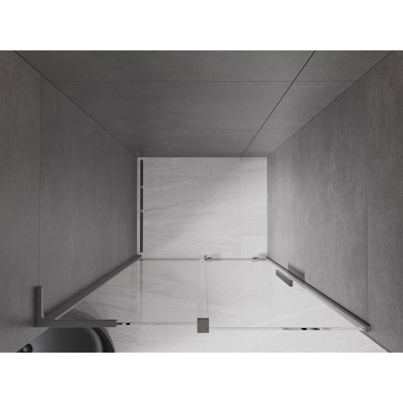 Mexen Velar L плъзгащи се душ врати 90 см, прозрачни, четка сив пистолет - 871-090-003-01-66