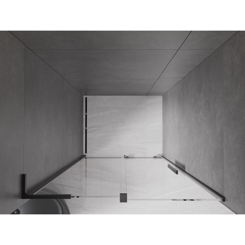 Mexen Velar L плъзгаща се душ кабина 100 см, прозрачна, черна - 871-100-003-01-70