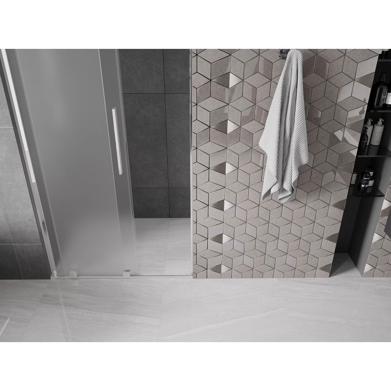 Mexen Velar L плъзгаща се душ врата 100 см, матова, хром - 871-100-003-31-01