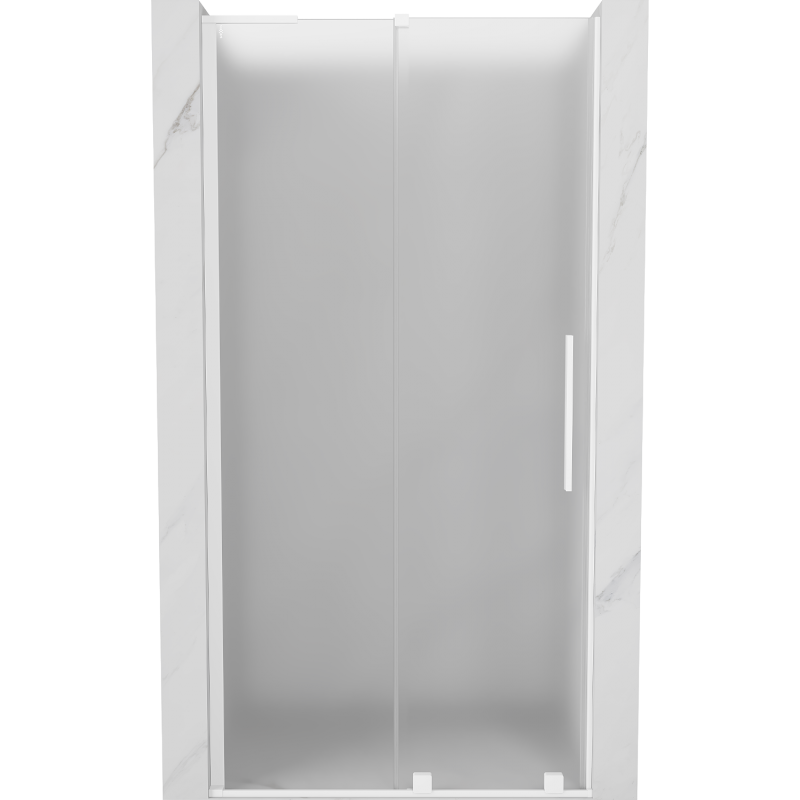 Mexen Velar L плъзгащи душ врати 120 см, матирано, бяло - 871-120-003-31-20