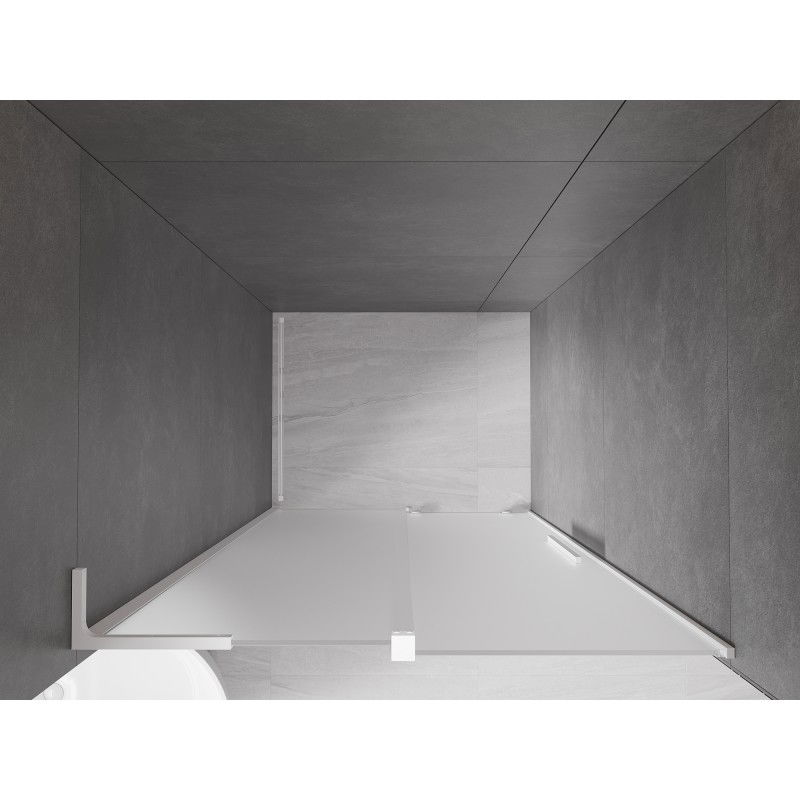 Mexen Velar L плъзгащи се врати за душ 120 см, скреж, бял - 871-120-003-31-20