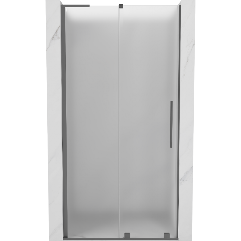 Mexen Velar L плъзгащи се душ врати 120 см, матирано стъкло, Gun Metal - 871-120-003-31-95