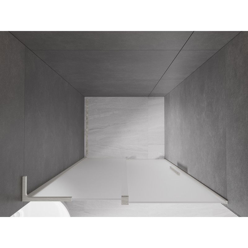 Mexen Velar L плъзгащи се душ врати 90 см, матирано стъкло, полиран никел - 871-090-003-31-97