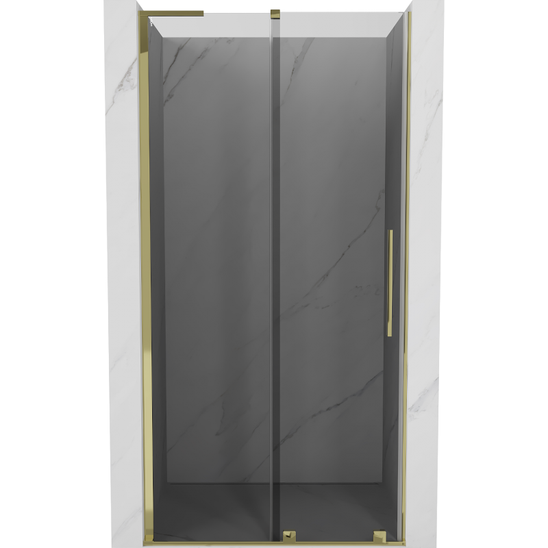 Mexen Velar L плъзгащи се душ врати 110 cm, графит, злато - 871-110-003-41-50
