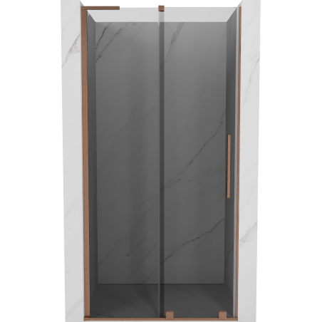 Mexen Velar L плъзгащи се душ врати 90 см, графит, четкована мед - 871-090-003-41-65