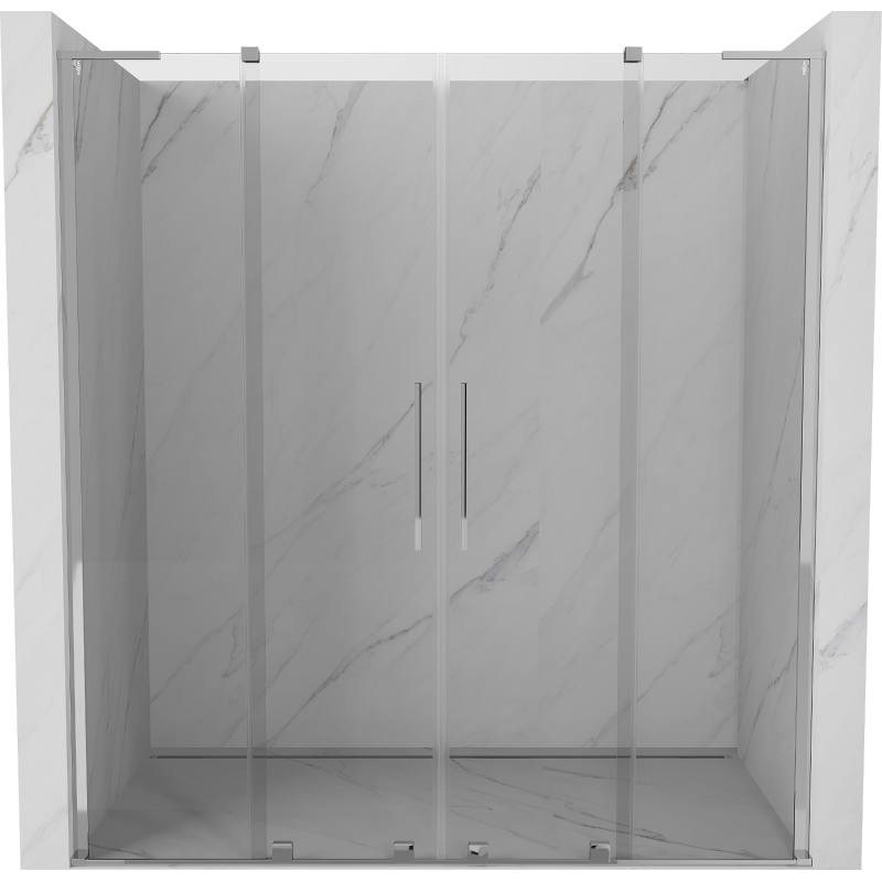 Mexen Velar L Duo плъзгащи се душ врати 170 cm, прозрачни, хром - 871-170-003-02-01