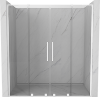 Mexen Velar L Duo плъзгащи се душ врати 170 cm, прозрачни, бели - 871-170-003-02-20