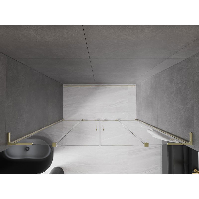 Mexen Velar L Duo плъзгащи се душ врати 180 см, прозрачни, златни - 871-180-003-02-50