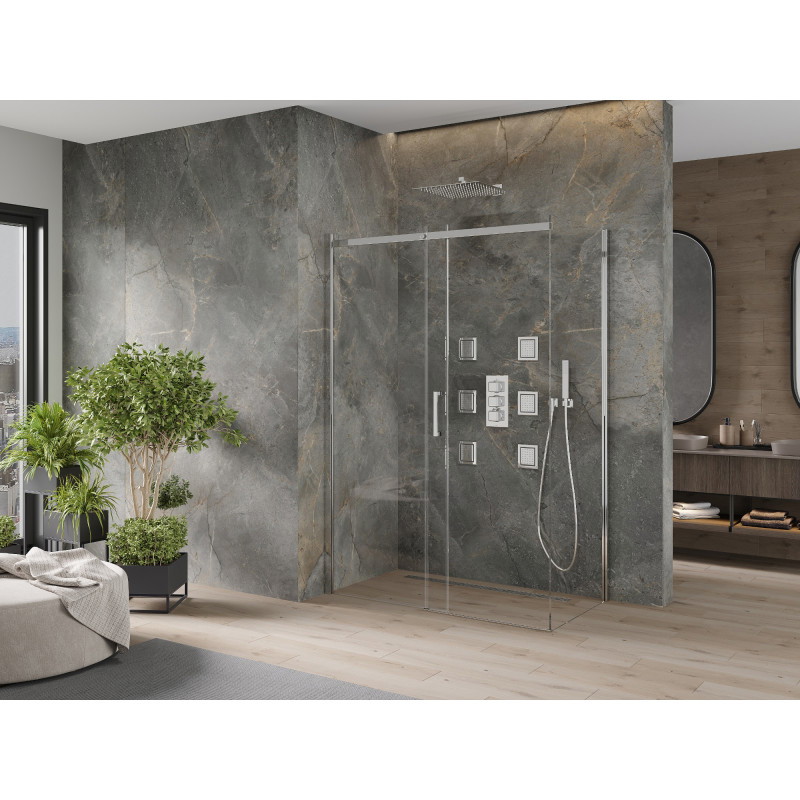 Mexen Omega плъзгаща се душ кабина 150 x 80 см, прозрачна, хром - 825-150-080-01-00