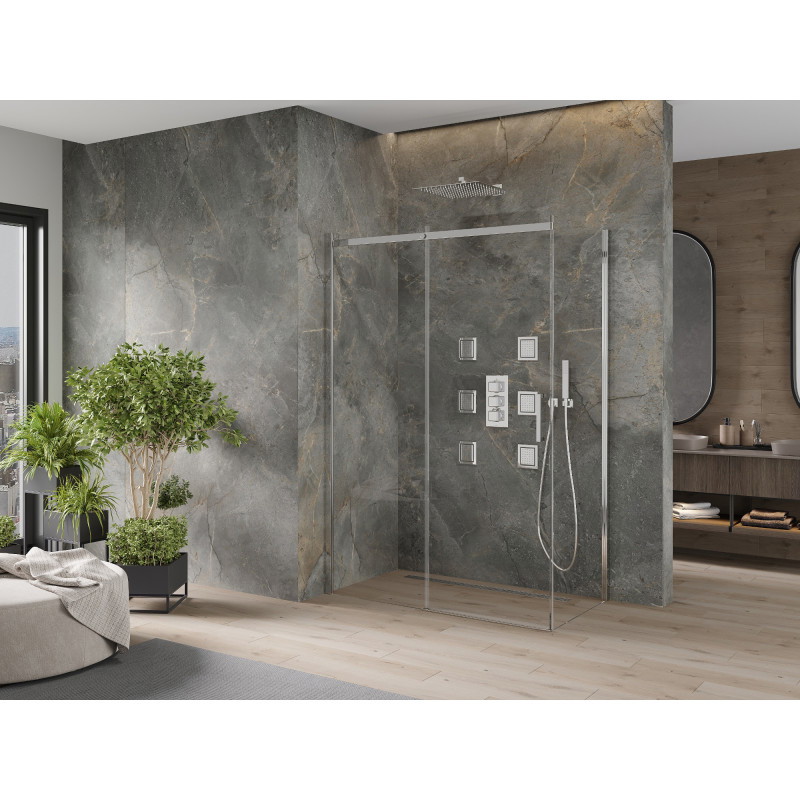Mexen Omega плъзгаща се душ кабина 150 x 80 см, прозрачна, хром - 825-150-080-01-00