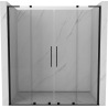 Mexen Velar L Duo плъзгаща се душ врата 200 см, прозрачна, черна - 871-200-003-02-70