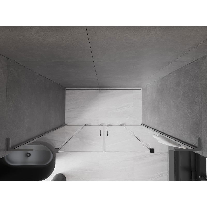 Mexen Velar L Duo плъзгаща се душ врата 180 см, прозрачна, gun metal - 871-180-003-02-95