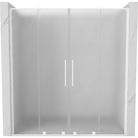 Mexen Velar L Duo плъзгащи се душ врати 170 cm, матирано, бяло - 871-170-003-32-20