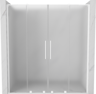 Mexen Velar L Duo плъзгащи се душ врати 170 cm, матирано, бяло - 871-170-003-32-20