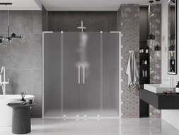 Mexen Velar L Duo плъзгащи се душ врати 170 cm, матирано, бяло - 871-170-003-32-20