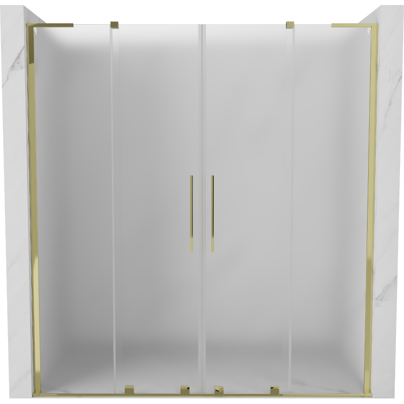 Mexen Velar L Duo плъзгащи се душ врати 180 cm, матови, златни, 871-180-003-32-50