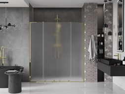 Mexen Velar L Duo плъзгащи се душ врати 170 cm, матови, златни - 871-170-003-32-50