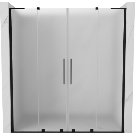 Mexen Velar L Duo плъзгащи се душ врати 180 см, матирано, черни - 871-180-003-32-70