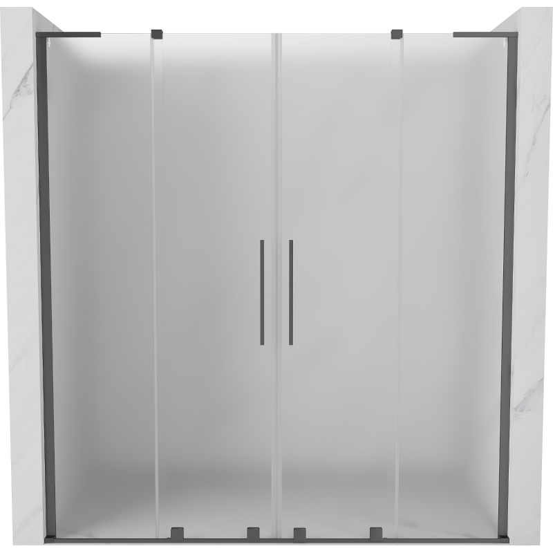 Mexen Velar L Duo плъзгащи се душ врати 170 cm, матирани, gun metal - 871-170-003-32-95