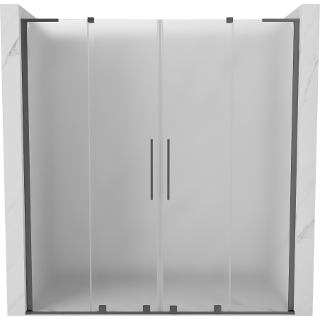 Mexen Velar L Duo плъзгащи се душ врати 170 cm, матирани, gun metal - 871-170-003-32-95