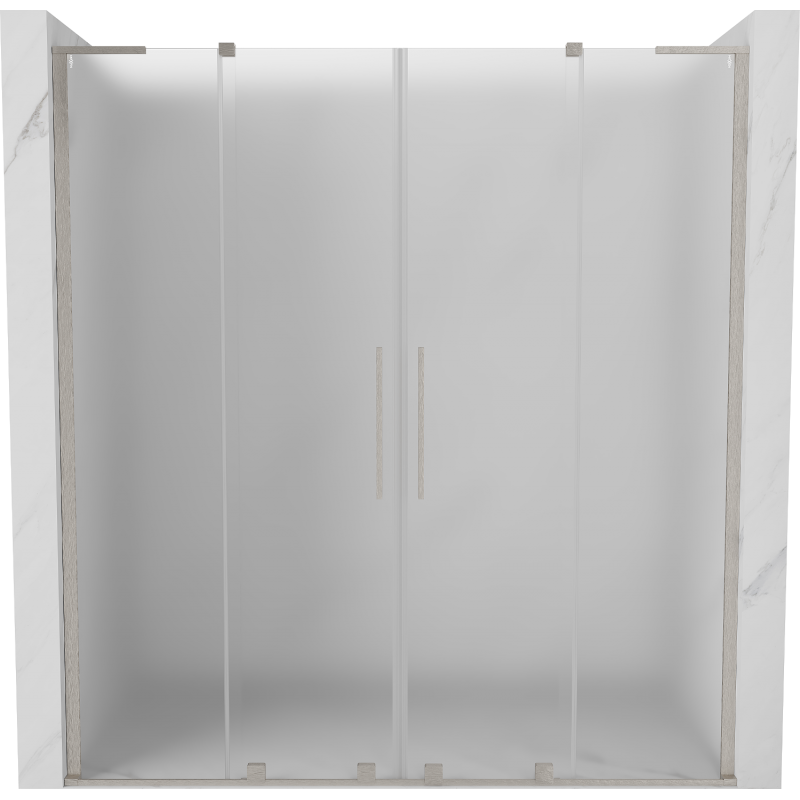 Mexen Velar L Duo плъзгащи се душ врати 170 cm, матов, четкан никел - 871-170-003-32-97