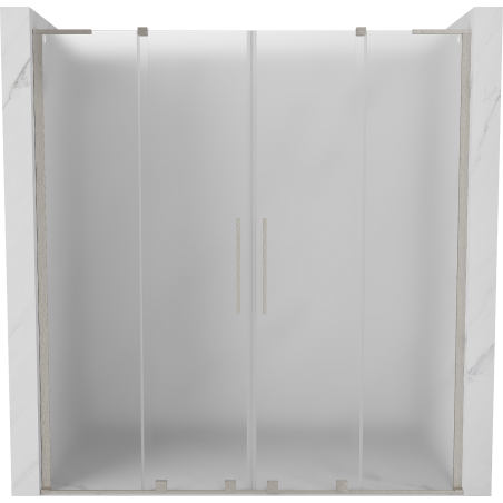 Mexen Velar L Duo плъзгащи се душ врати 170 cm, матов, четкан никел - 871-170-003-32-97