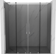 Mexen Velar L Duo плъзгащи се душ врати 200 см, графит, хром - 871-200-003-42-01