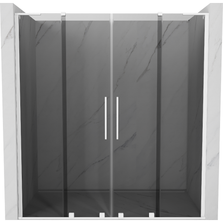 Mexen Velar L Duo плъзгащи се душ врати 170 см, графит, бяло - 871-170-003-42-20